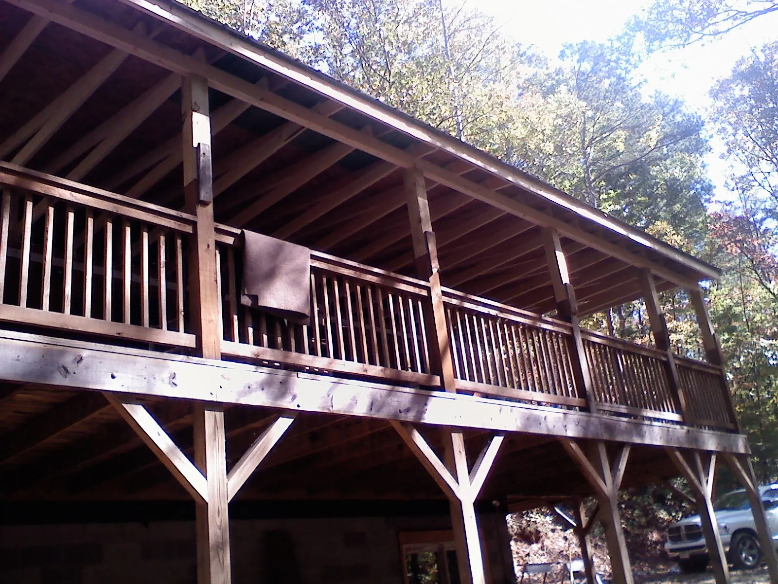 Timber framing under a new elevated porch and deck — Roof Leak Repair in Nephi by Roofing Brothers